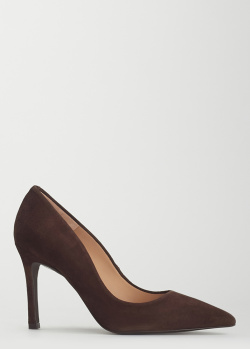 Туфлі на високій шпильці Unisa Toller з темно-коричневої замші, фото